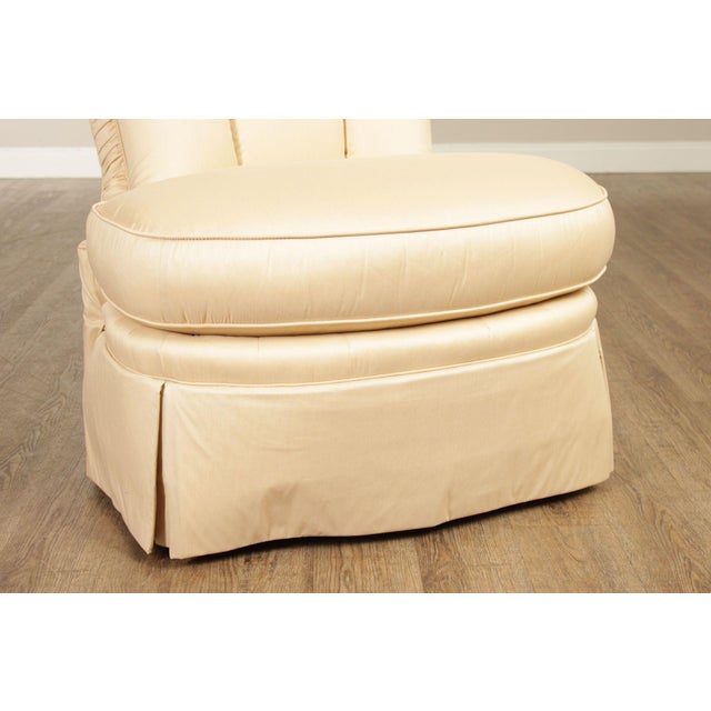 Champagne Century Furniture Pair of Upholstered Slipper Chairs For Sale - Image 8 of 18
