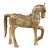 Handcrafted Brass Horse Statue | 25 Inch Carved Wood Royal Animal Sculpture | Gold Art Deco Home Decor | Unique Housewarming Luxury Gift For Sale