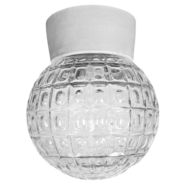 Vintage White Porcelain Ceiling Light, 1970s For Sale - Image 13 of 13