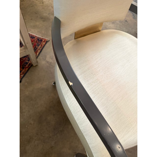 Vintage Contemporary Finished Dining Table & Set of 6 Matching Armchairs For Sale - Image 16 of 17