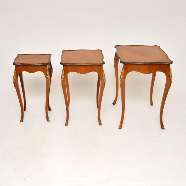 Vintage French Louis XV Style Nesting Tables, 1930, Set of 3 For Sale - Image 6 of 13