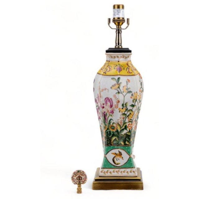 Vintage Style Famille Rose Chinoiserie Porcelain Table Lamp For Sale In Dallas - Image 6 of 8