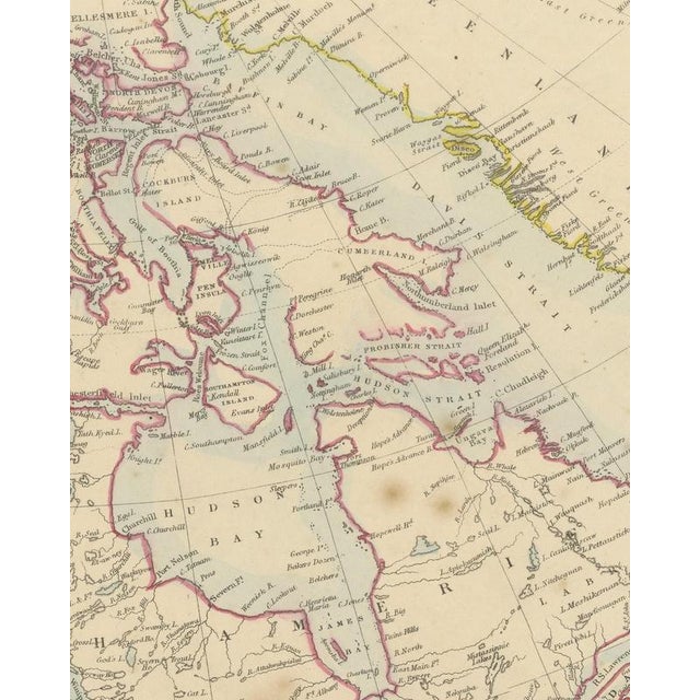 Antique Map of North America with Russian America and West Georgia, 1858 For Sale - Image 6 of 9