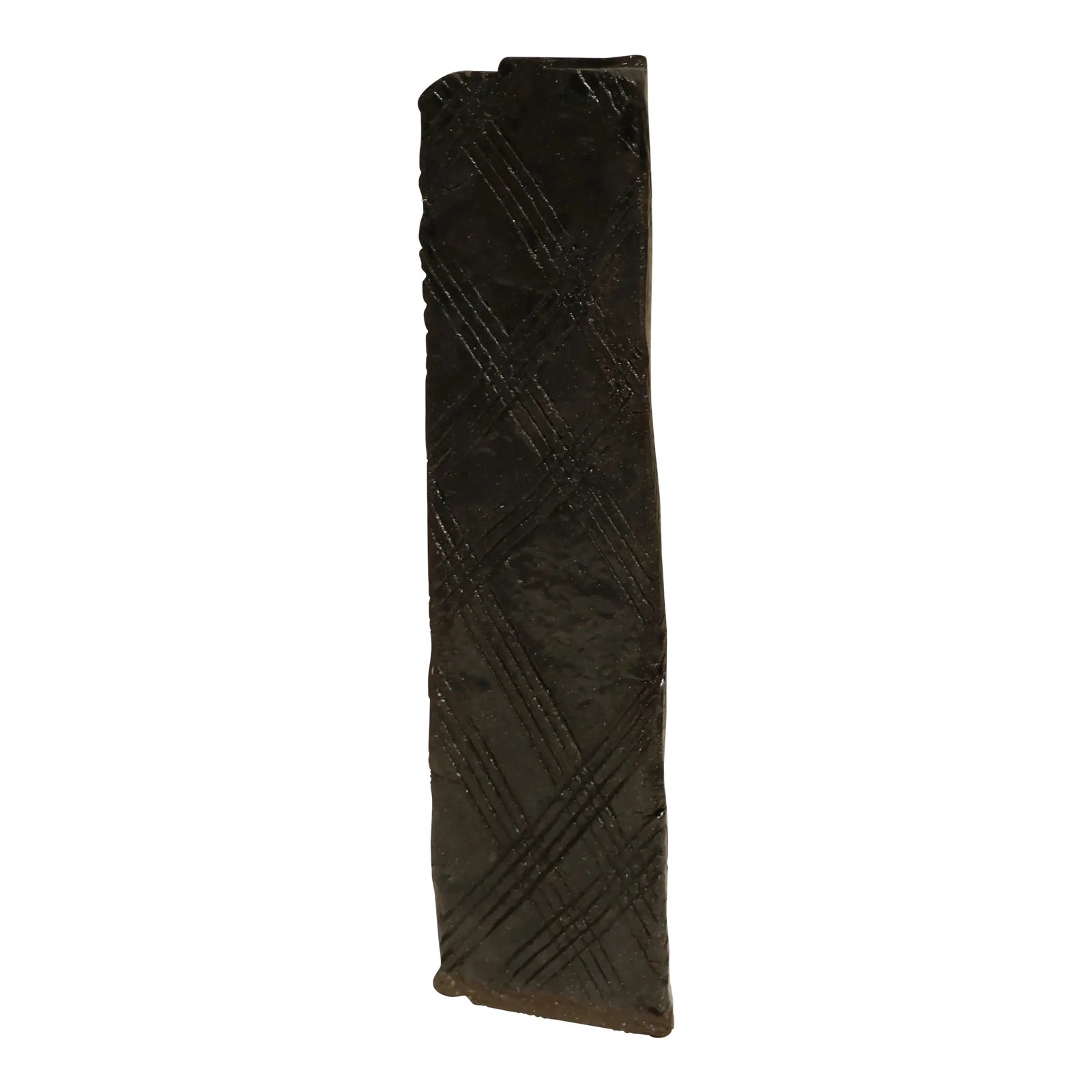 Studio Pottery Leaning Triangle Vase | Chairish