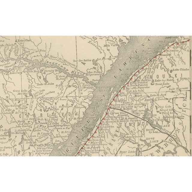 Antique Railroad Map of Quebec, 1888 For Sale - Image 4 of 10