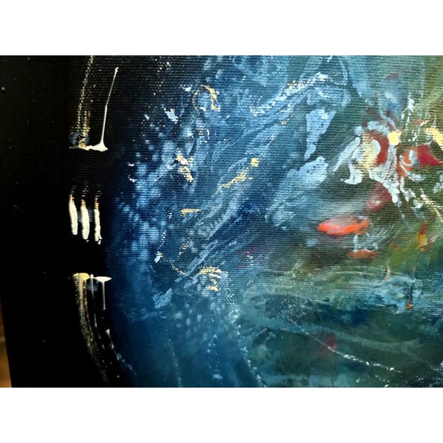 Textile Ovidiu Kloska, Angel Waiting 239, Acrylic on Canvas, Framed For Sale - Image 7 of 8