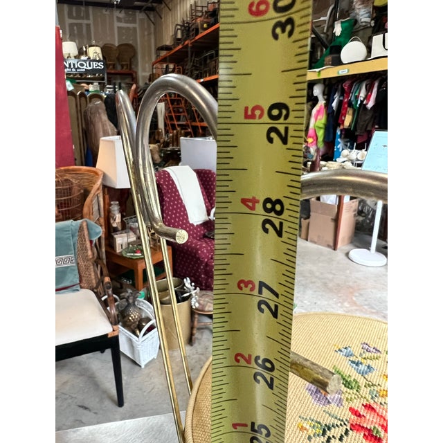 Mid-Century Modern 1970s MCM Metal Vanity Chair With Needlepoint Cushion For Sale - Image 3 of 8