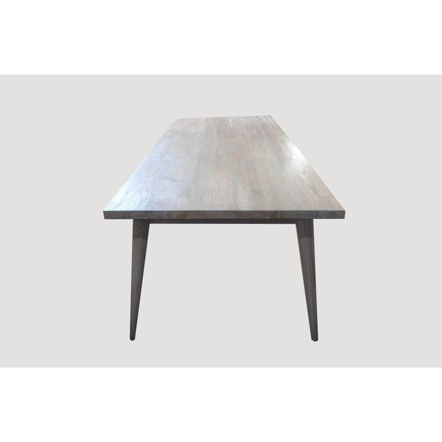 Contemporary Andrianna Shamaris St. Bart White Washed Teak Wood Dining Table For Sale - Image 3 of 5