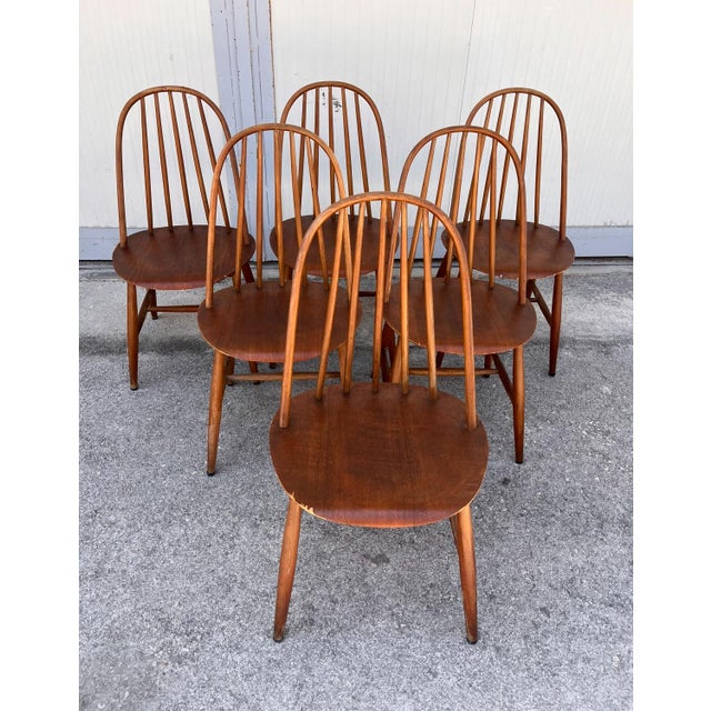 1960s Wooden Quacker Chairs by Luciano Ercolani, 1960s, Set of 6 For Sale - Image 5 of 6