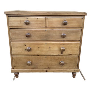 19th Century English Pine Chest of Drawers For Sale