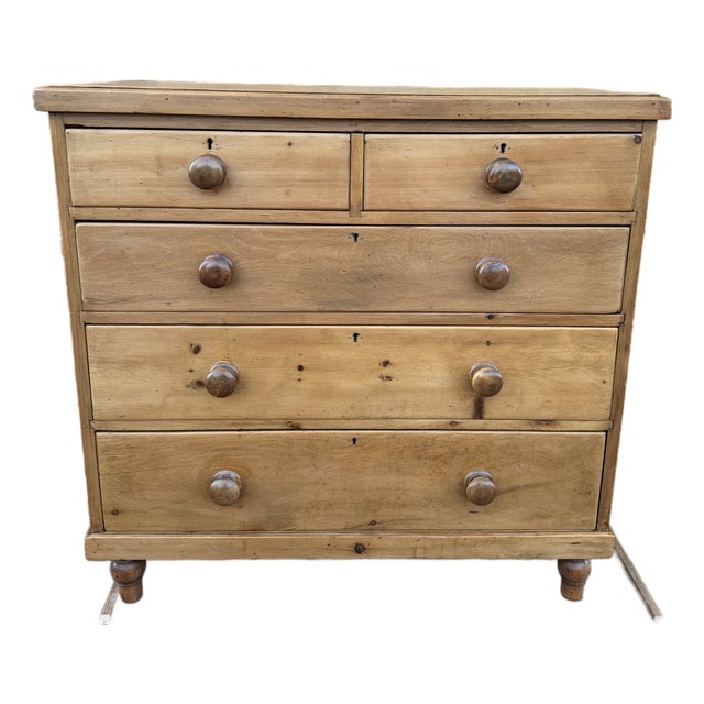 19th Century English Pine Chest of Drawers For Sale