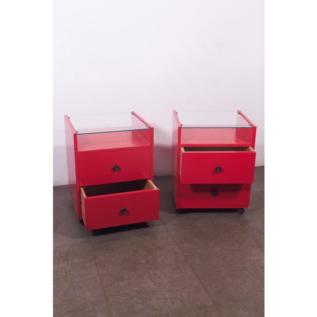 Red Bedside Tables by Carlo De Carli for Sormani, 1970s, Set of 2 For Sale - Image 4 of 18