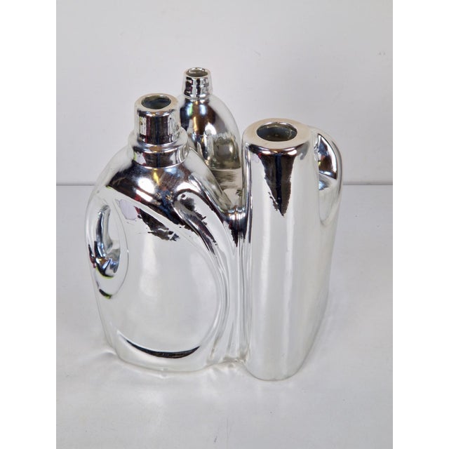 1990s Silver Ceramic Vases and Cleaning Bottles from Pols Potten, 1990s, Set of 3 For Sale - Image 5 of 13