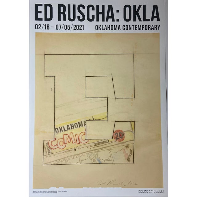 Ed Ruscha: Okla, Oklahoma Contemporary Museum Lithographic Poster, Limited to 90 Copies, 2021 For Sale