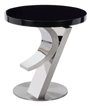 Modern Greg Sheres Style Stainless Steel and Lacquer End Table