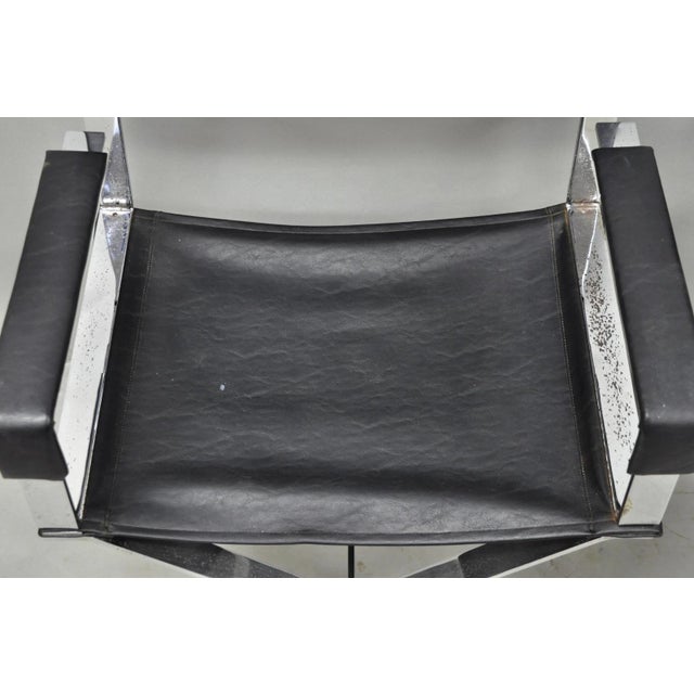 Vintage Alessandro Albrizzi Italy Mid Century Modern Chrome Director Chair Pair For Sale - Image 12 of 18