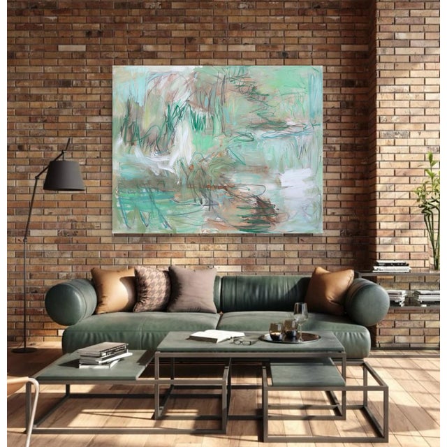 River's Edge" by Trixie Pitts Large Abstract Expressionist Oil Painting For Sale - Image 9 of 12