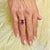 2010s Natural Tourmaline White Sapphire Ring 7 14k W Gold 3.57 TCW Certified For Sale - Image 5 of 9