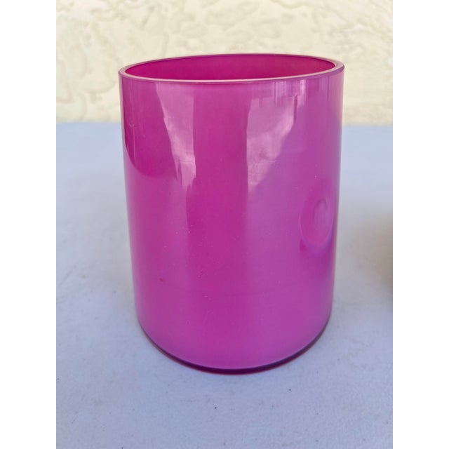 Vintage Pink Glass Vase Candle Holder For Sale In West Palm - Image 6 of 6