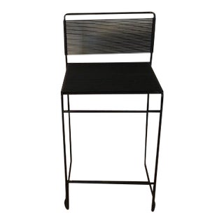 1970s Vintage Black Giandomenico Belotti for Fly Line"Spaghetti" Bar/Counter Stool For Sale