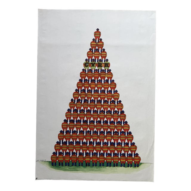 Cyrk Pyramid of Acrobats Poster from Jan Sawka, Poland, 1975 For Sale