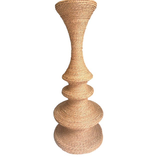 Jute Cord Wrapped Coastal Nautical Table Lamp For Sale - Image 4 of 6