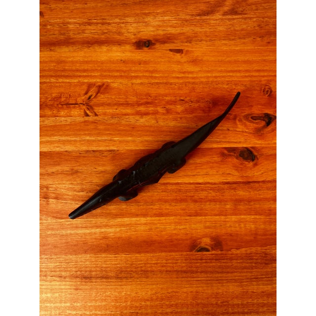 Mid 20th Century Wooden Brazilian Caiman Figurine For Sale - Image 4 of 4