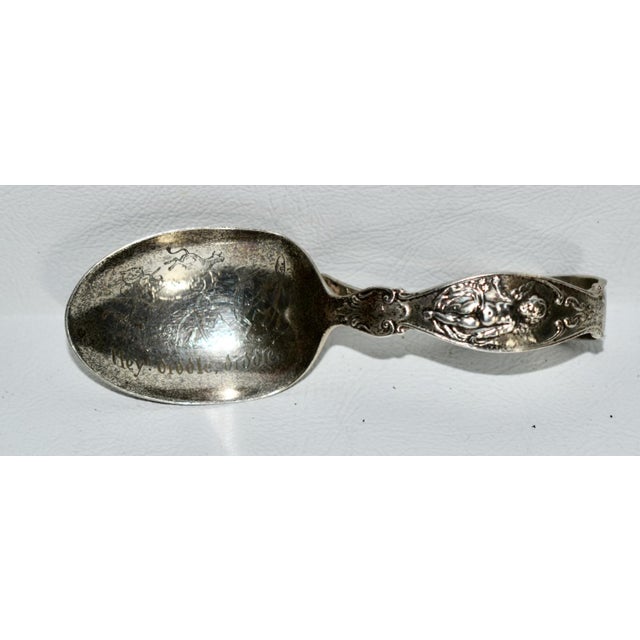Antique Sterling Decorative Nursery Rhyme Collectors Baby Spoon For Sale - Image 4 of 13