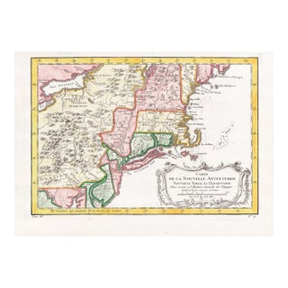 1757 Bellin Map "Carte De La Nouvelle Angleterre Nouvelle Yorck Et Pensilvanie" (New England, New York, Pennsylvania) For Sale