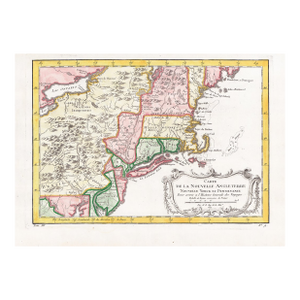 1757 Bellin Map "Carte De La Nouvelle Angleterre Nouvelle Yorck Et Pensilvanie" (New England, New York, Pennsylvania)