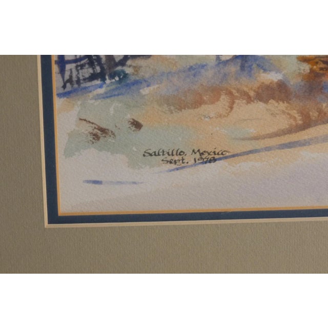 Murray Joyce "Saltillo, Mexico – September 1978" Original Watercolor Painting, Museum Quality Framing For Sale - Image 4 of 9