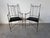 Mid-Century Modern Vintage Alberto Orlandi Giacometti-Style Metal Armchairs With Black Leather Seats – Pair For Sale - Image 3 of 17