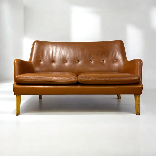 Animal Skin Model 53 Sofa in Cognac Leather by Arne Vodder, 1953 For Sale - Image 7 of 10