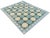 Handmade Cotton Flat Weave Reversible Box Pattern Sky Blue and Forest Green Area Rug - 9'x12' For Sale - Image 11 of 11