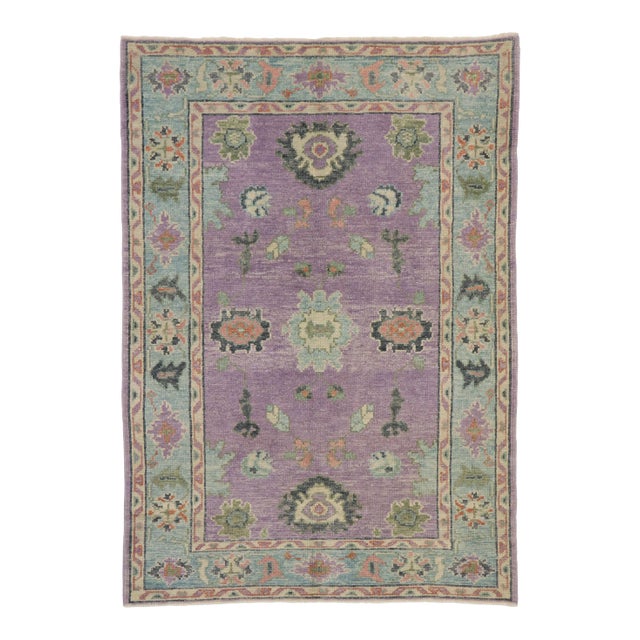 Turkish Oushak Rug - 04'02 X 05'10 For Sale