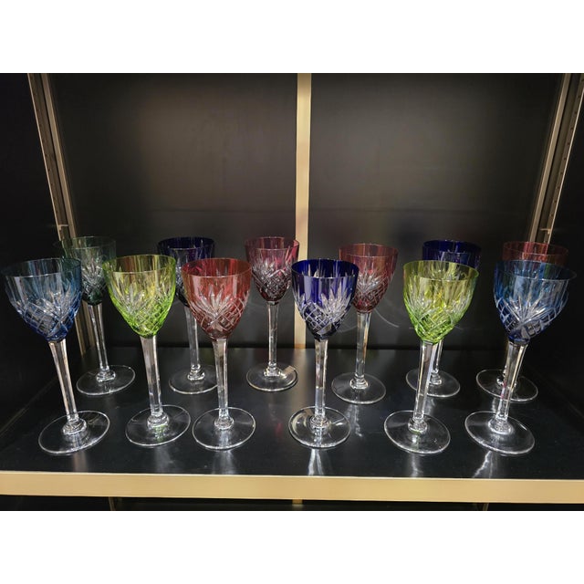 Saint-Louis Chantilly Pattern Glasses from Saint Louis, 1970s, Set of 12 For Sale - Image 6 of 15