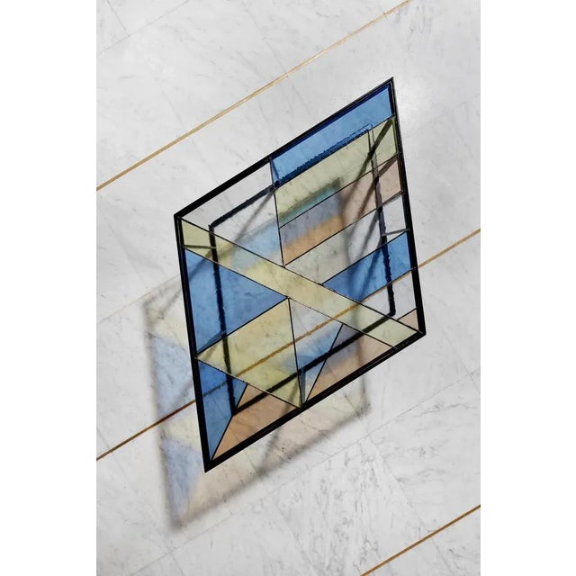 Serena Confalonieri's signed stained glass coffee table. Santissimi. Stained glass table 2020. Dimensions: 45 x 70.5 x...