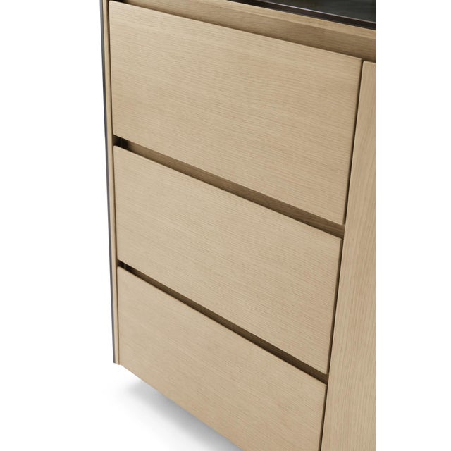 Modern Greg Sheres Style Oak and Bronze Buffet – “Barcelona" For Sale - Image 4 of 4