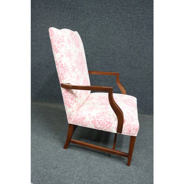 Ethan Allen Toile Lolling Chair For Sale - Image 9 of 10