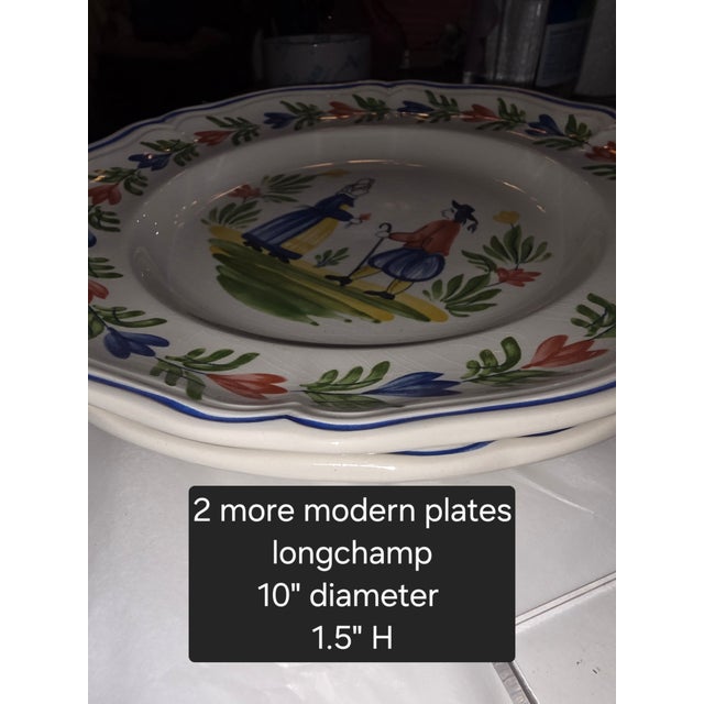 Collection of Eight Quimper French Faience Serveware Pieces For Sale - Image 4 of 16