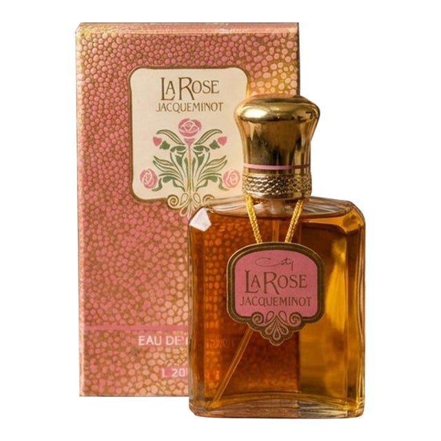 Vintage Bottle of La Rose Jacqueminot Perfume With Original Box 1.75 Fl. Oz. For Sale