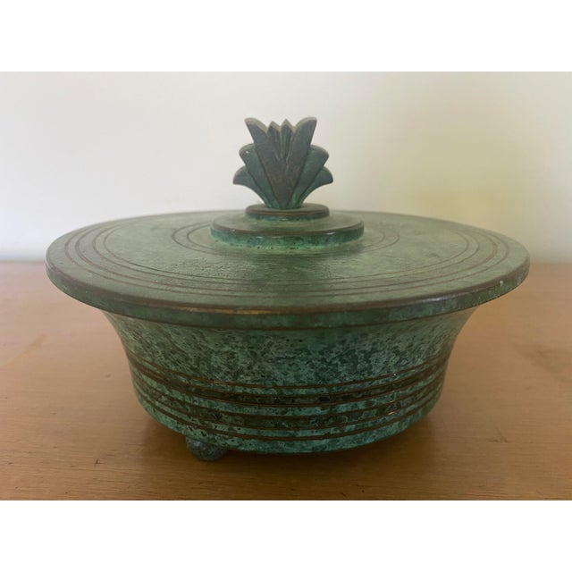 1920s Patinated Art Deco Bronze Box by Carl Sorenson For Sale - Image 9 of 9