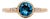 London Blue Topaz Ring W Natural Diamond Accents in 14k Yellow Gold | Round 6mm For Sale
