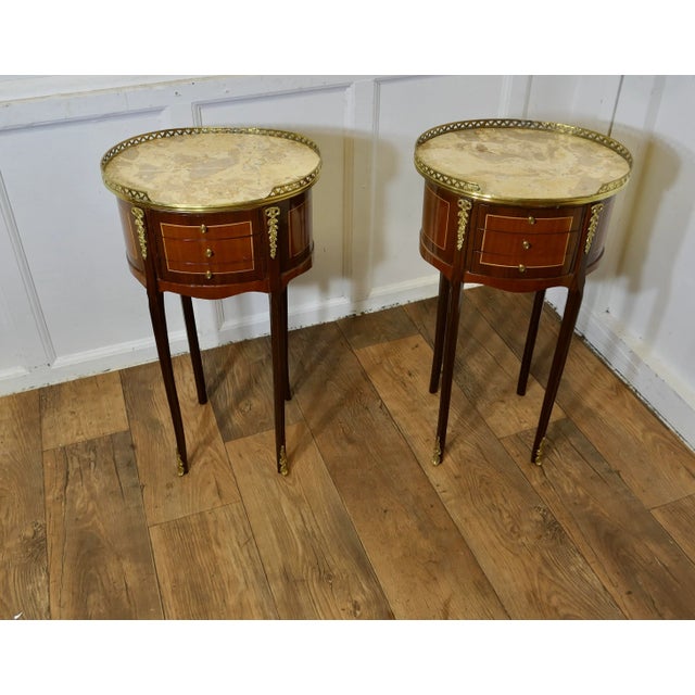1920s French Oval Side Tables, 1920s, Set of 2 For Sale - Image 5 of 8