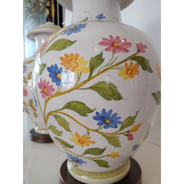 Green 1970s Marbro Italian Ceramic Ginger Jar Lamps - a Pair For Sale - Image 8 of 12