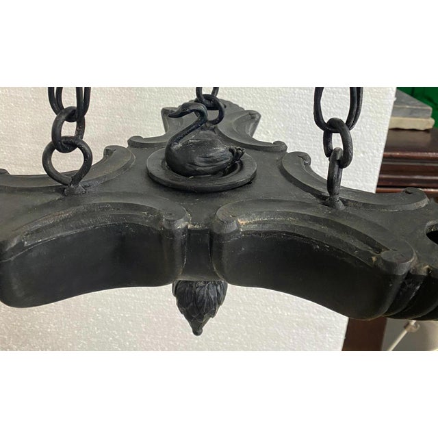 Italian Neoclassical Hanging Pompeian Oil Lamp in Patinated Bronze with Swan Motif, 1900 For Sale - Image 9 of 12