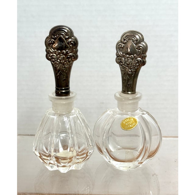 1940s Towle Old Master Pattern SterlingTop Crystal Perfume Bottles For Sale - Image 4 of 9