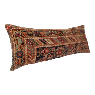 Antique Handwoven Tribal Throw Rug Pillow -16'' X 39'' For Sale