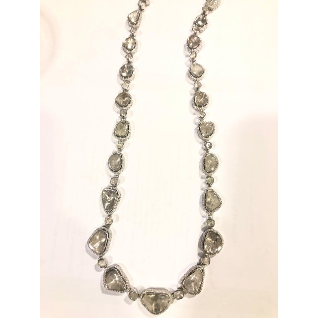 English Late 20th Century Bochic "Orient" Vintage Natural Rose Cut Diamond Necklace Set in 18K Gold Over Silver For Sale - Image 3 of 18