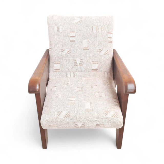 1950s Vintage Wooden A-Shaped Armchair attributed to Up Závody, 1950s For Sale - Image 5 of 9